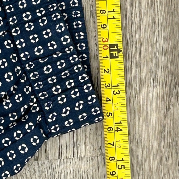 Madewell Navy Blue White Viscose Elastic Waist Dot Pattern Pant Sz S - Picture 7 of 7